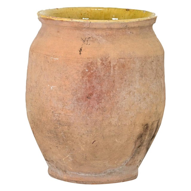 Mustard French 19th Century Glazed Terracotta Confit Jar For Sale - Image 8 of 8