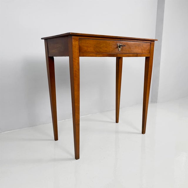 Brown Italian Rectangular Wooden Desk with Drawer, 1750s For Sale - Image 8 of 18