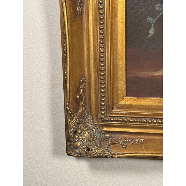 Vintage Floral Oil Painting on Canvas in Ornate Gilt Frame | European Style | For Sale In Seattle - Image 6 of 6