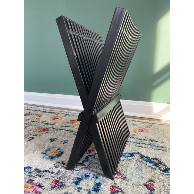 Late 20th Century Late 20th Century Mid-Century Modern Black Acrylic Foldable Magazine Rack For Sale - Image 5 of 12