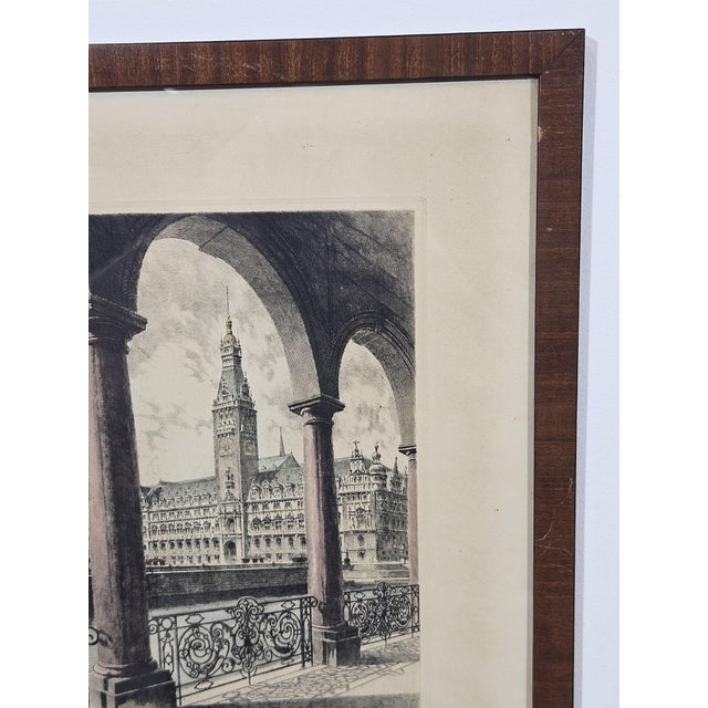 Albrecht Bruck, Town Hall in Hamburg, Etching For Sale - Image 7 of 15