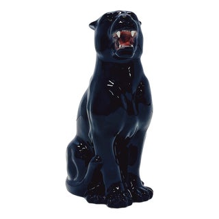 Black Panther Statue in Ceramic by Ceramiche Boxer For Sale