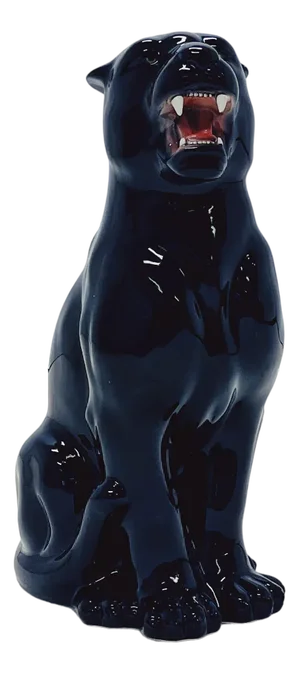 Black Panther Statue in Ceramic by Ceramiche Boxer