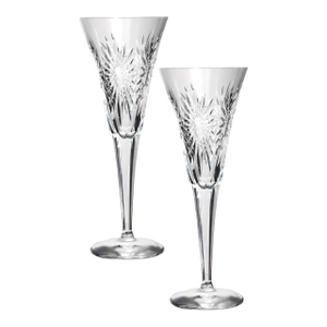 Late 20th Century Waterford 'Health' Champagne Flutes, a Pair
