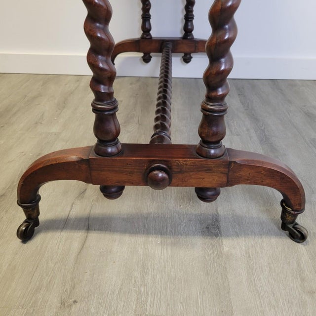 Victorian Rosewood Barley-Twist Library, Sofa Table, C. 1870, England For Sale In Raleigh - Image 6 of 12