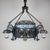 Art Nouveau Revival Wrought Iron Chandelier with Floral Stained Glass, Italy, 1950s For Sale - Image 17 of 18