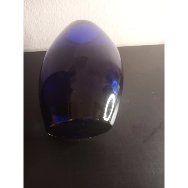 Cobalt Blue Art Glass Sommerso 8" Vase. Most likely Polish glass. Great color & quality. Procured from estate auction....