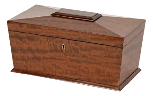 Antique Early 19c English Regency Mahogany Tea Caddy