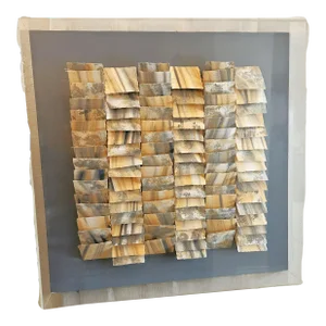 Greg Copeland Mixed Media on Wood Lucite Box Frame Wall Art 1983