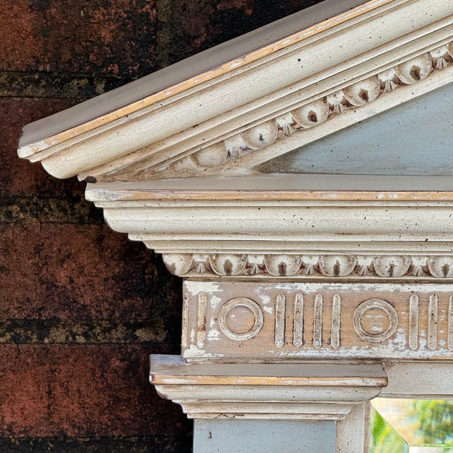 Carvers' Guild Vintage Gustavian Style Trumeau Mirror - Newly Painted For Sale - Image 4 of 12