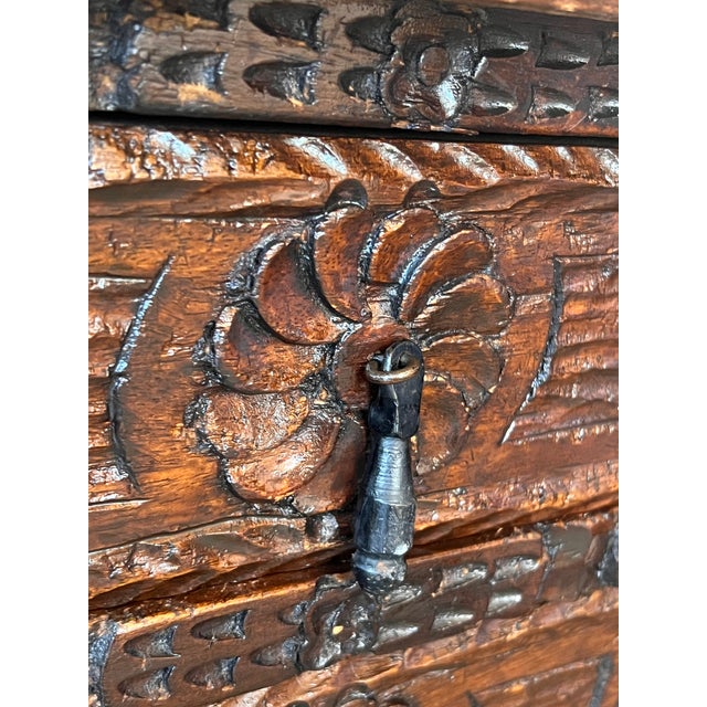 20th Century Pair of Spanish Nightstands With Two Drawers and Iron Hardware For Sale - Image 9 of 11