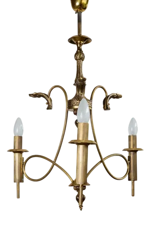 Vintage Brass Chandelier, 1930s