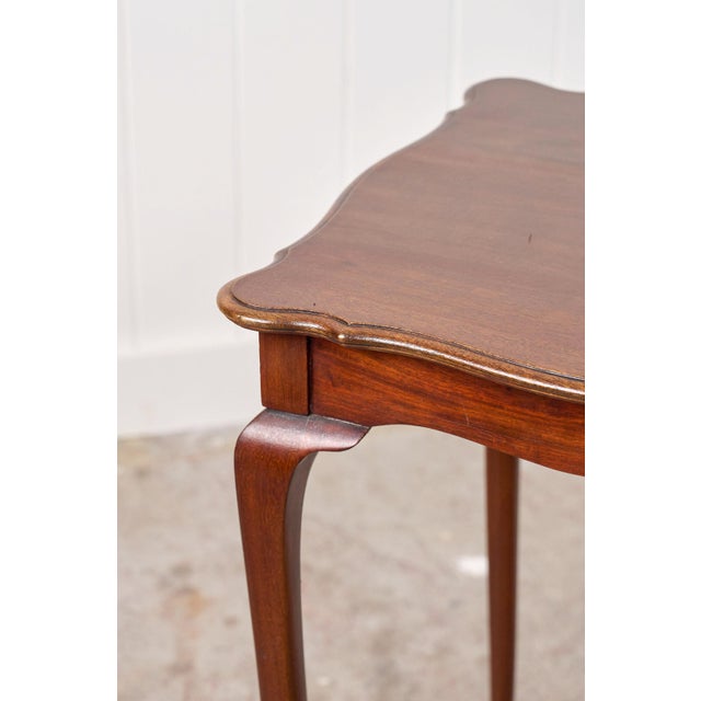 1930s 1930s Square Mahogany Scallop Side Table With Padded Feet For Sale - Image 5 of 6
