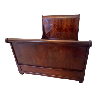 1990s Mahogany Ralph Lauren Style Sleigh Bed For Sale