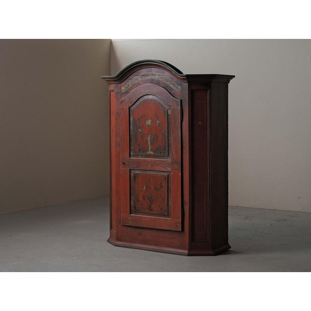 Antique Painted Bavarian Pine Wardrobe, 19th Century For Sale - Image 5 of 18
