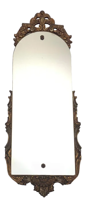 Antique Baroque Style Wooden Gilded Lavish Pier Mirror
