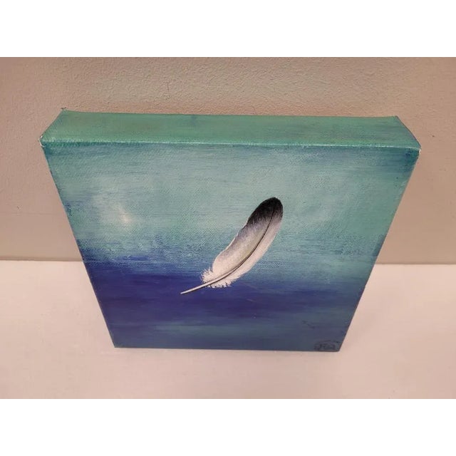 Rodríguez Quesada, Feathers, Oil Paintings on Canvas, Set of 2 For Sale - Image 4 of 11