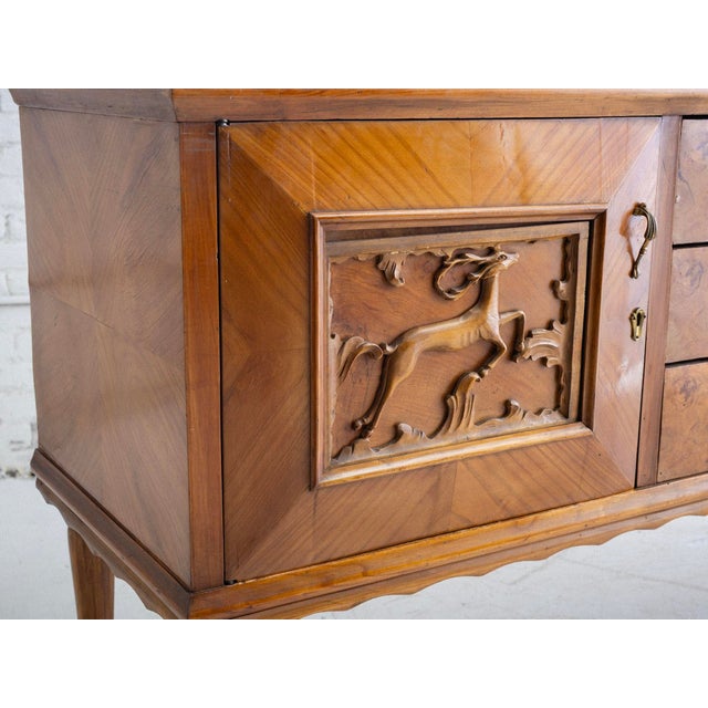 Wood Mid-Century Italian Sideboard in the Style of Pier Luigi Colli For Sale - Image 7 of 16