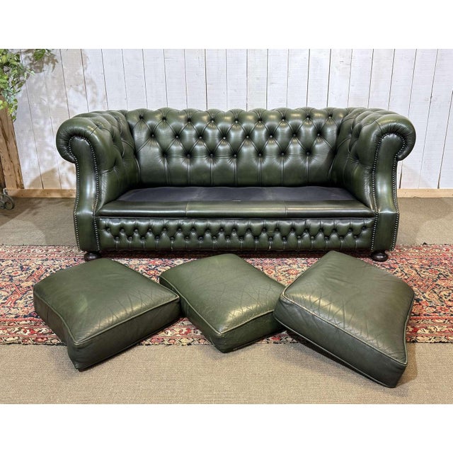 Chesterfield Leather 3-Seater Sofa, 1970s For Sale - Image 14 of 18
