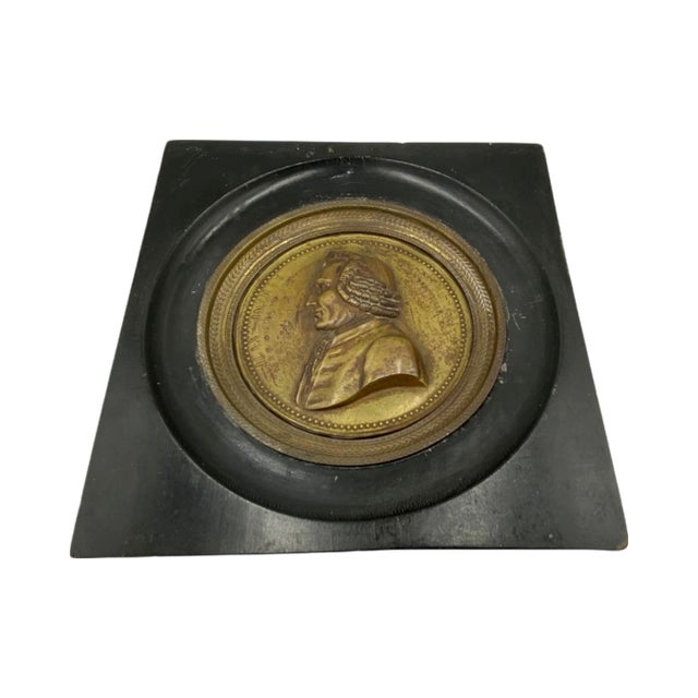 Bronze Antique Jean-Jacques Rousseau Bronze Relief Medallion Wall Plaque For Sale - Image 8 of 9