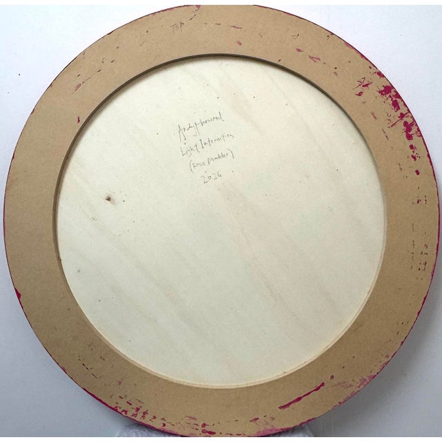 Rose Contemporary Abstract Acrylic on Italian Poplar Board "Light Interaction (Rose Madder)" by Andy Harwood For Sale - Image 8 of 8