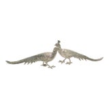 Matching Pair of Silvered Bronze Pheasants - A Pair of 2 For Sale