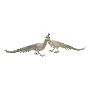 Matching Pair of Silvered Bronze Pheasants - A Pair of 2