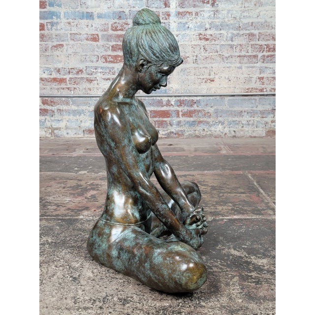 Sculpture Materials Nancy Mishkin - Nude Female in Yoga Pose -Bronze Sculpture For Sale - Image 7 of 12