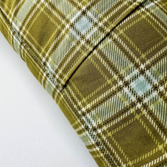 Idaho Native American Vintage Pennant on New Woven Plaid Throw Pillow For Sale - Image 4 of 4