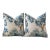 Pair of Lee Jofa Sherwood Horizon Blue Embroidered 22" Down Pillows For Sale