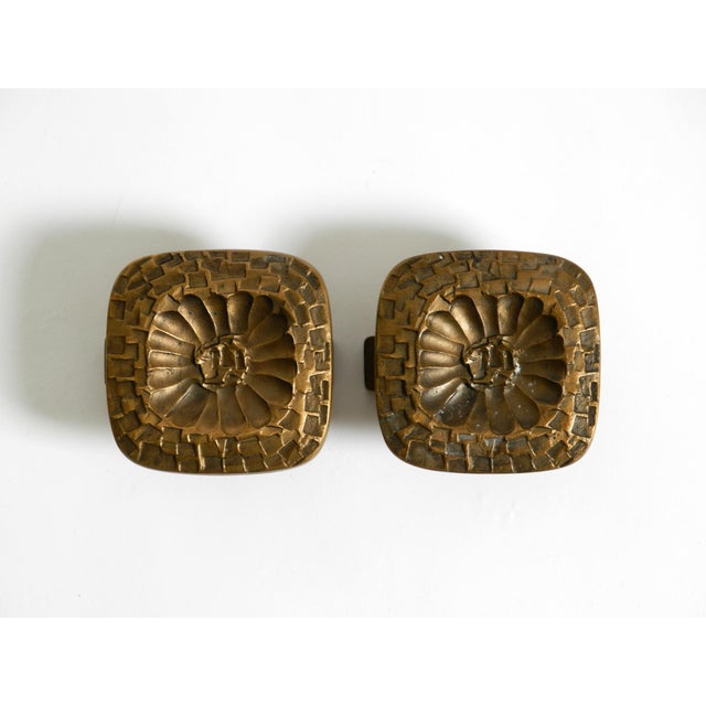 Mid-Century Modern Mid-Century Modern Double-Sided Door Handles in Heavy Bronze, 1960s, Set of 2 For Sale - Image 3 of 18