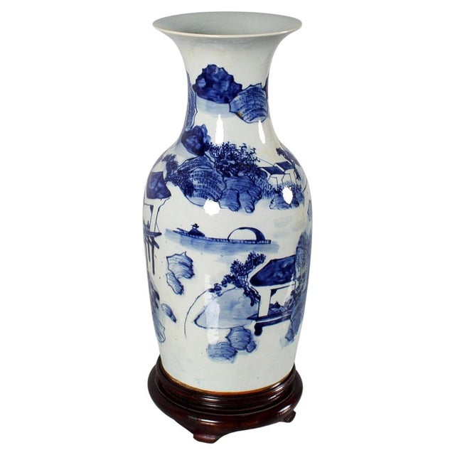 Asian Blue and White Porcelain Vase, 1880 For Sale - Image 16 of 16