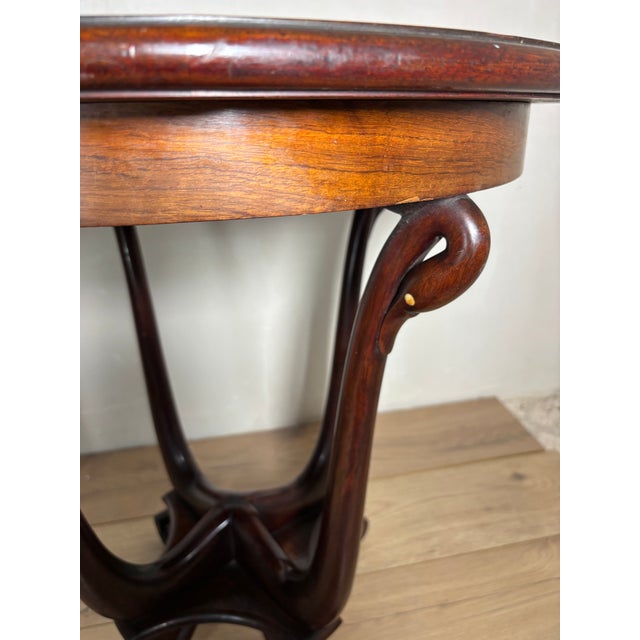 Art Nouveau Oak Pedestal Side Table, Early 20th Century For Sale - Image 12 of 12