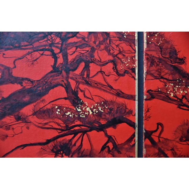 2017 "Titled Pine" Contemporary Original Japanese Landscape Painting by