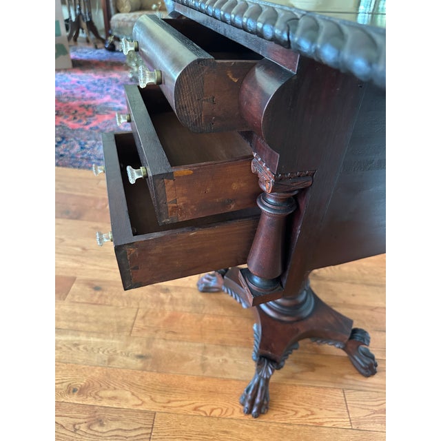 Antique Empire Style 3 Drawer Drop Leaf Side Table For Sale - Image 12 of 12