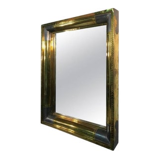 Patchwork Design Brass and Aluminum Modern Mirror For Sale