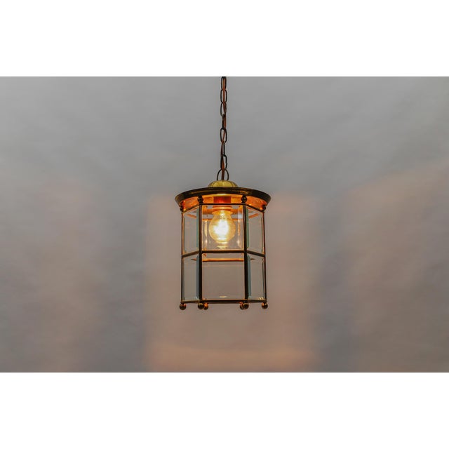 Bauhaus Light Cut Glass and Brass Ceiling Lamp in the Style of Adolf Loos Lobmeyr, Austria, 1930s For Sale - Image 3 of 18