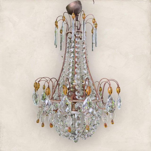 Vintage Italian Murano Chandelier, 1940s For Sale - Image 4 of 7