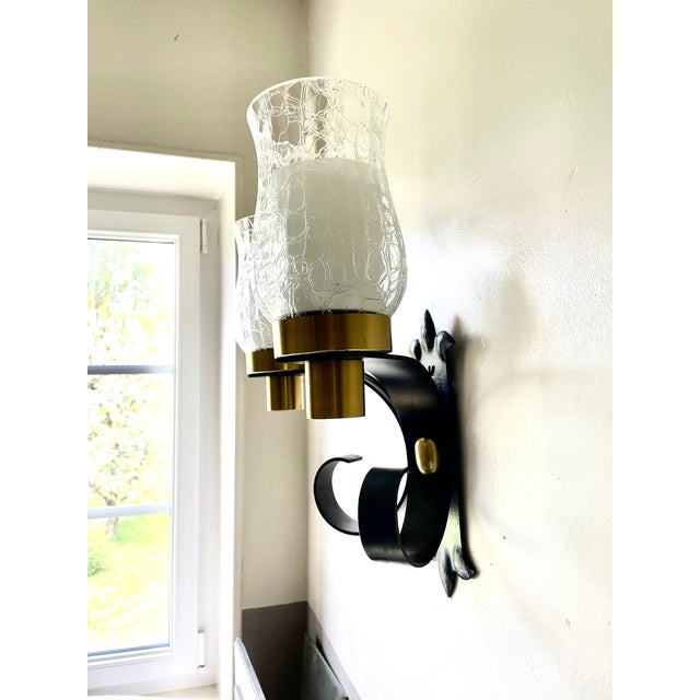 Large Brutalist Wall Lamp by Jean Perzel, 1950 For Sale - Image 10 of 15
