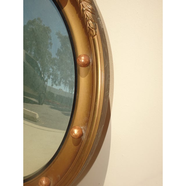 Antique Federal 13 Colonies Eagle Bullseye Convex Gold Wall Mantle Mirror #2 For Sale In Los Angeles - Image 6 of 11
