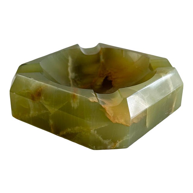 Mid-Century Modern Hexagonal Green Onyx Ashtray, Italy, 1960s For Sale