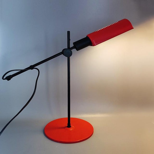 Mid-Century Modern Red Table Lamp from Veneta Lumi, Italy, 1970s For Sale - Image 3 of 8