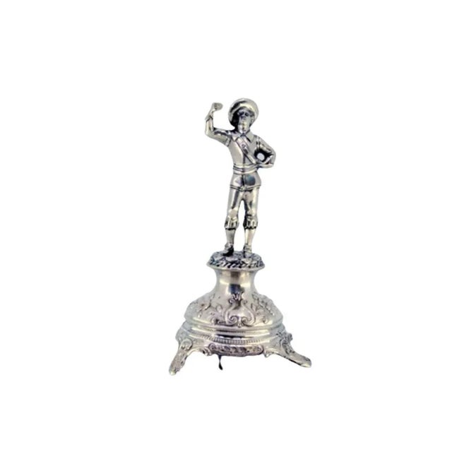 Silver Toothpick Holder with Figure For Sale - Image 9 of 9