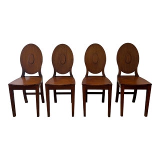 Set of Four George III Mahogany Hall Chairs, Circa 1780 For Sale