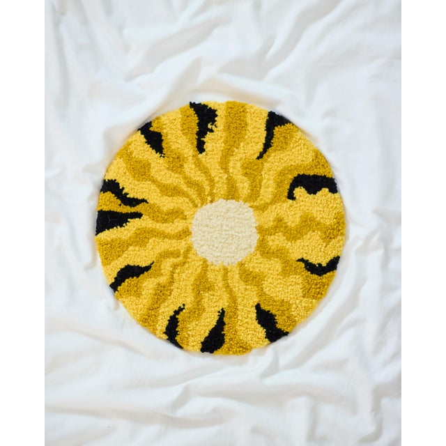 Mid-Century Modern Yellow Patterned Cushion by Tiktik, 2010s For Sale - Image 3 of 3