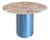 Postmodern Steel Pedestal + Marble Dining Table For Sale
