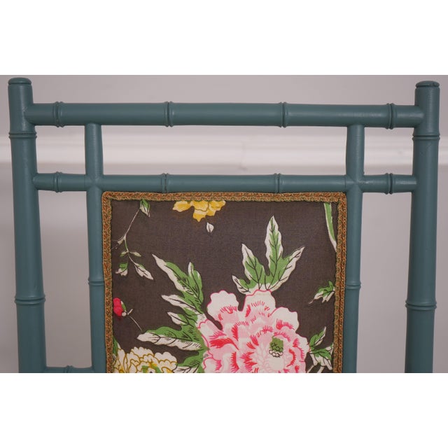 Blue Beacon Hill Bamboo Form Chair & Ottoman For Sale - Image 8 of 18