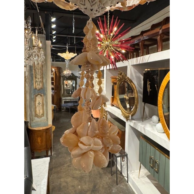 Late 20th Century Vintage Shell Encrusted Chandelier For Sale - Image 5 of 6