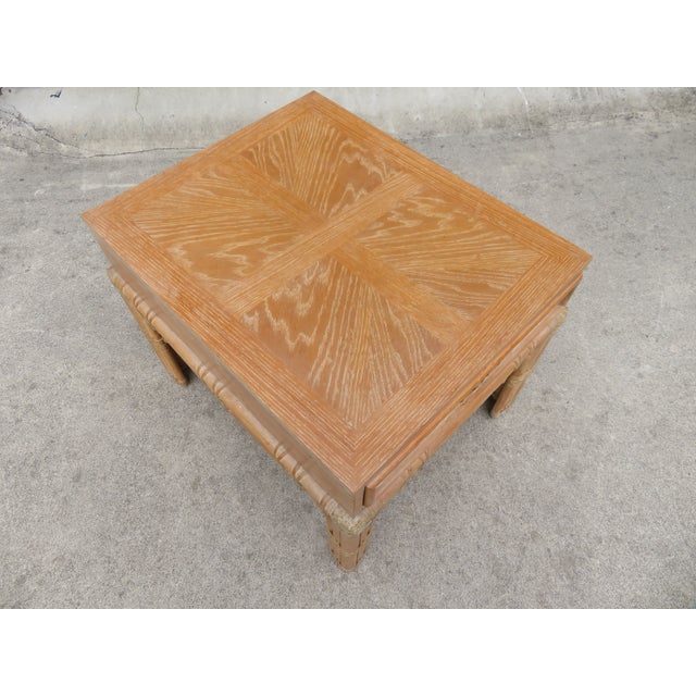 Wood Vintage Bamboo / Rattan Coastal Style Side Table by Stanley Furniture For Sale - Image 7 of 10