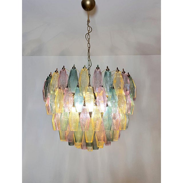 Murano Glass Candelier with 111 Multicolored Poliedri, 1990s For Sale - Image 16 of 18